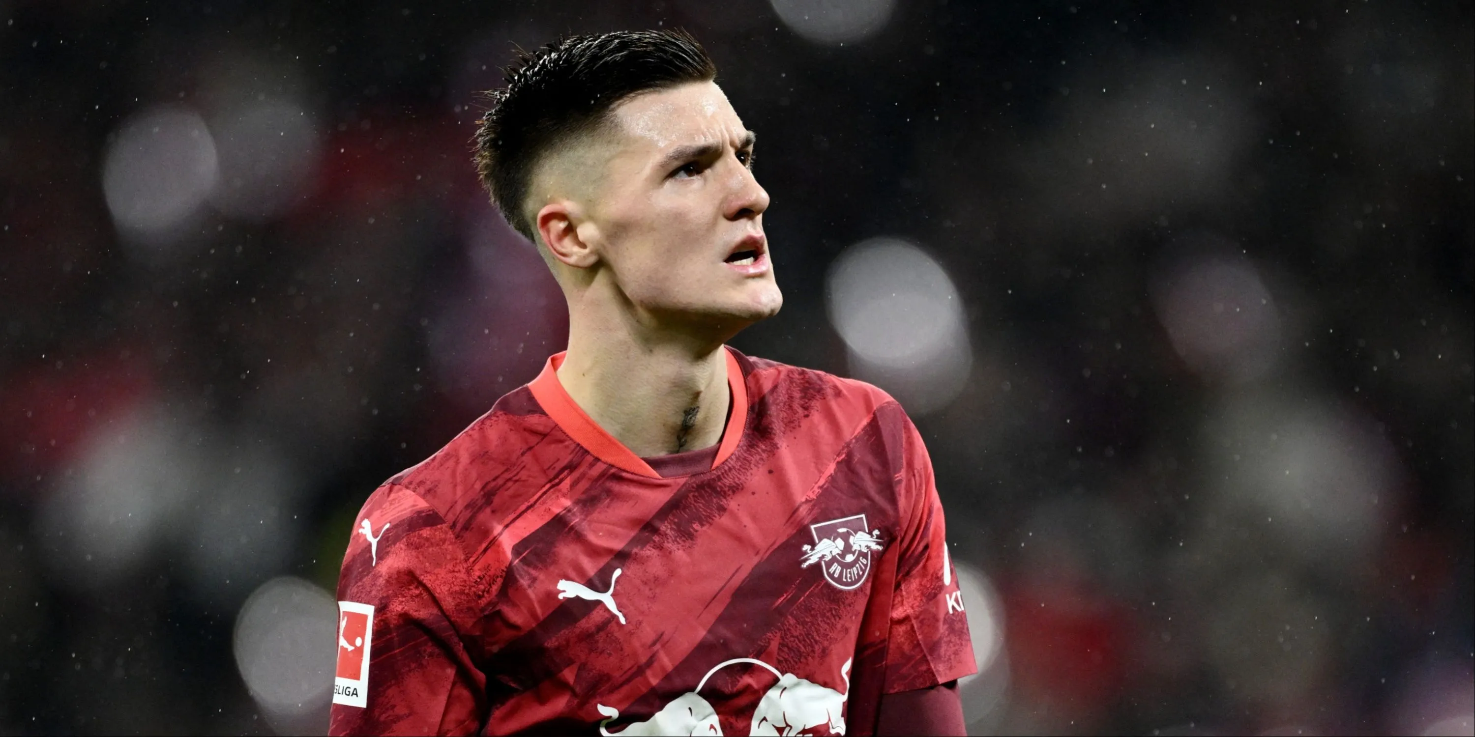 Benjamin Šeško trong màu áo RB Leipzig, mục tiêu chuyển nhượng của Arsenal
