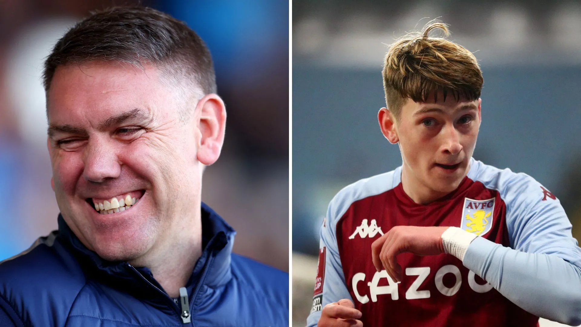 HLV Dave Challinor cùng cựu cầu thủ Stockport County Louie Barry