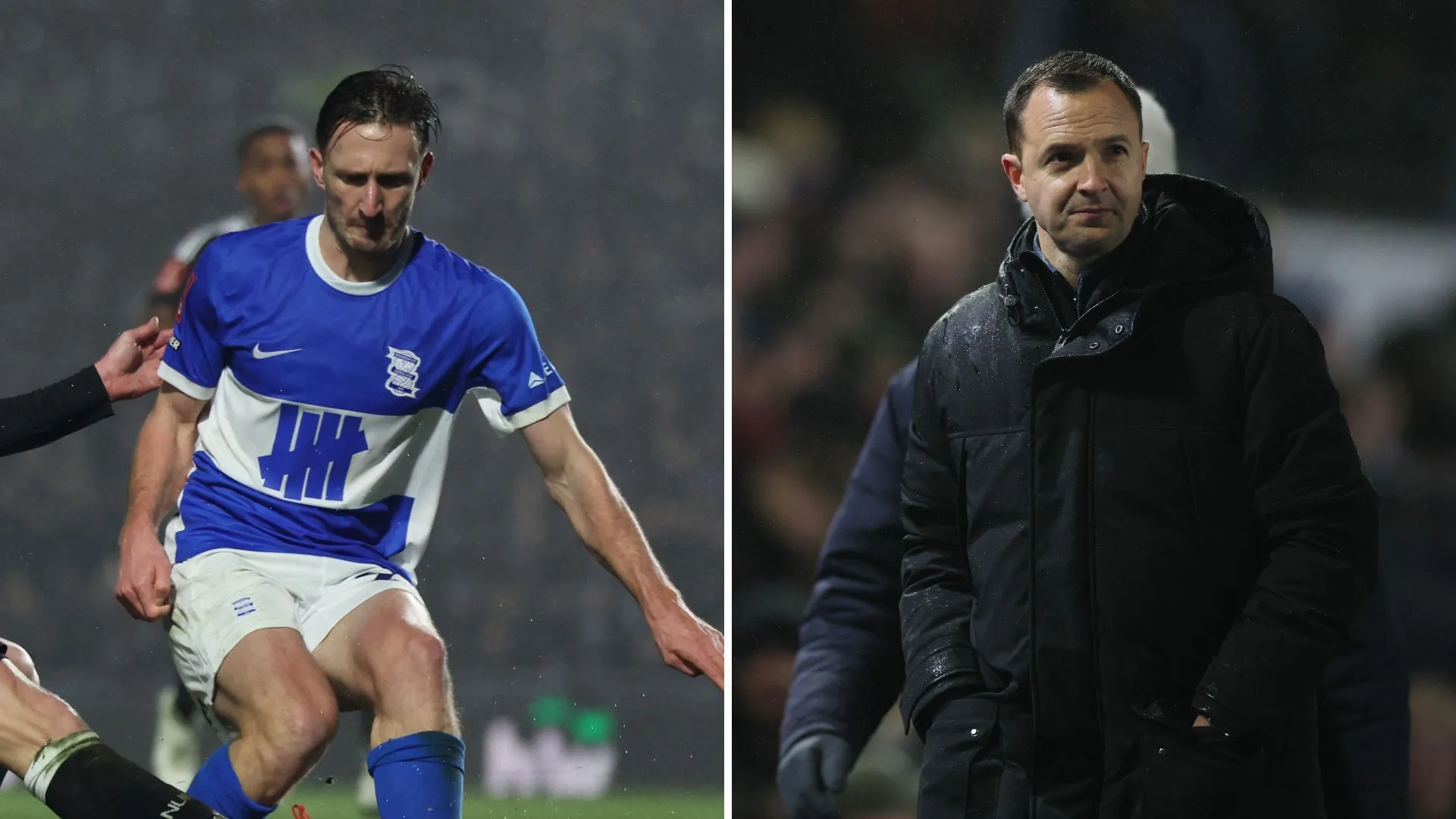 Huấn luyện viên Chris Davies của Birmingham City và cầu thủ Ben Davies.