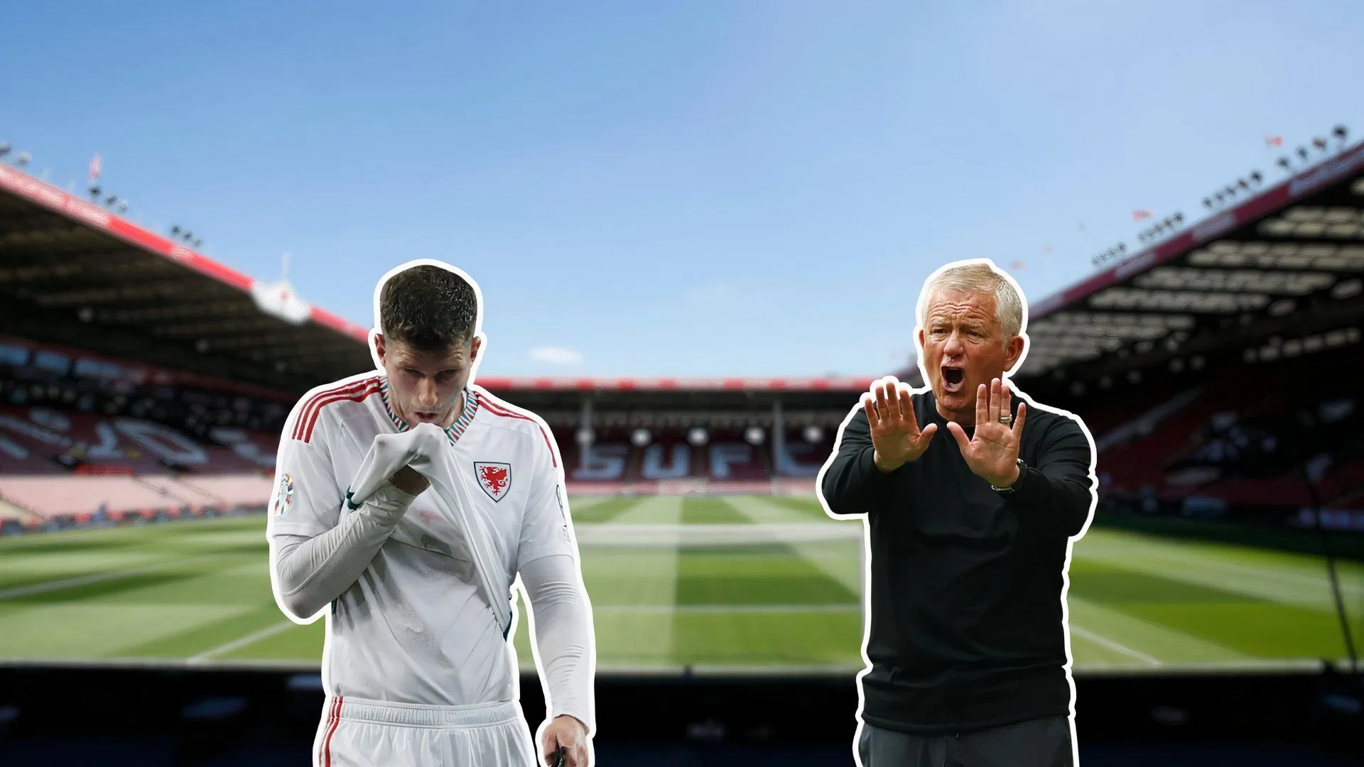 Chris Mepham và HLV Chris Wilder của Sheffield United trong bối cảnh tin đồn chuyển nhượng