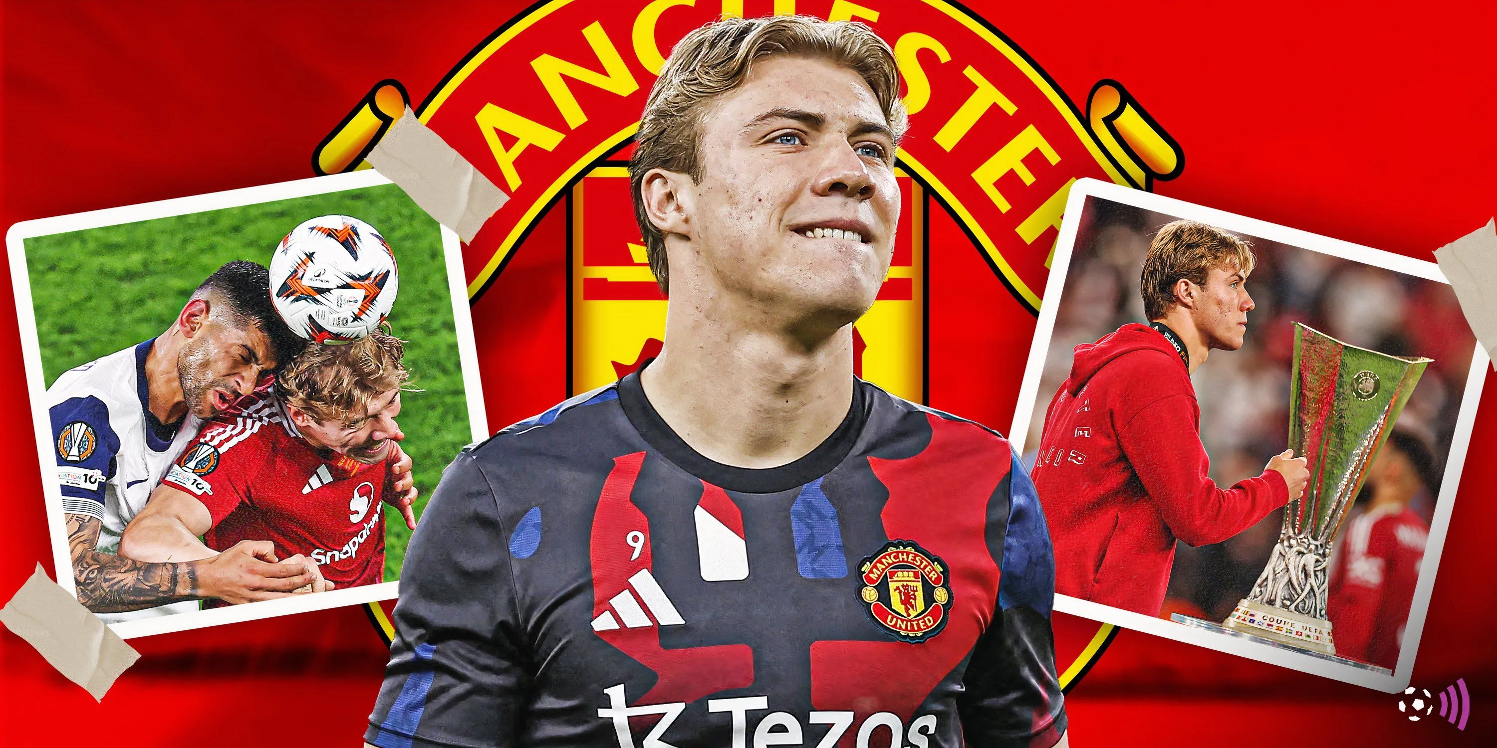 Rasmus Hojlund trong màu áo Manchester United giữa tin đồn chuyển nhượng