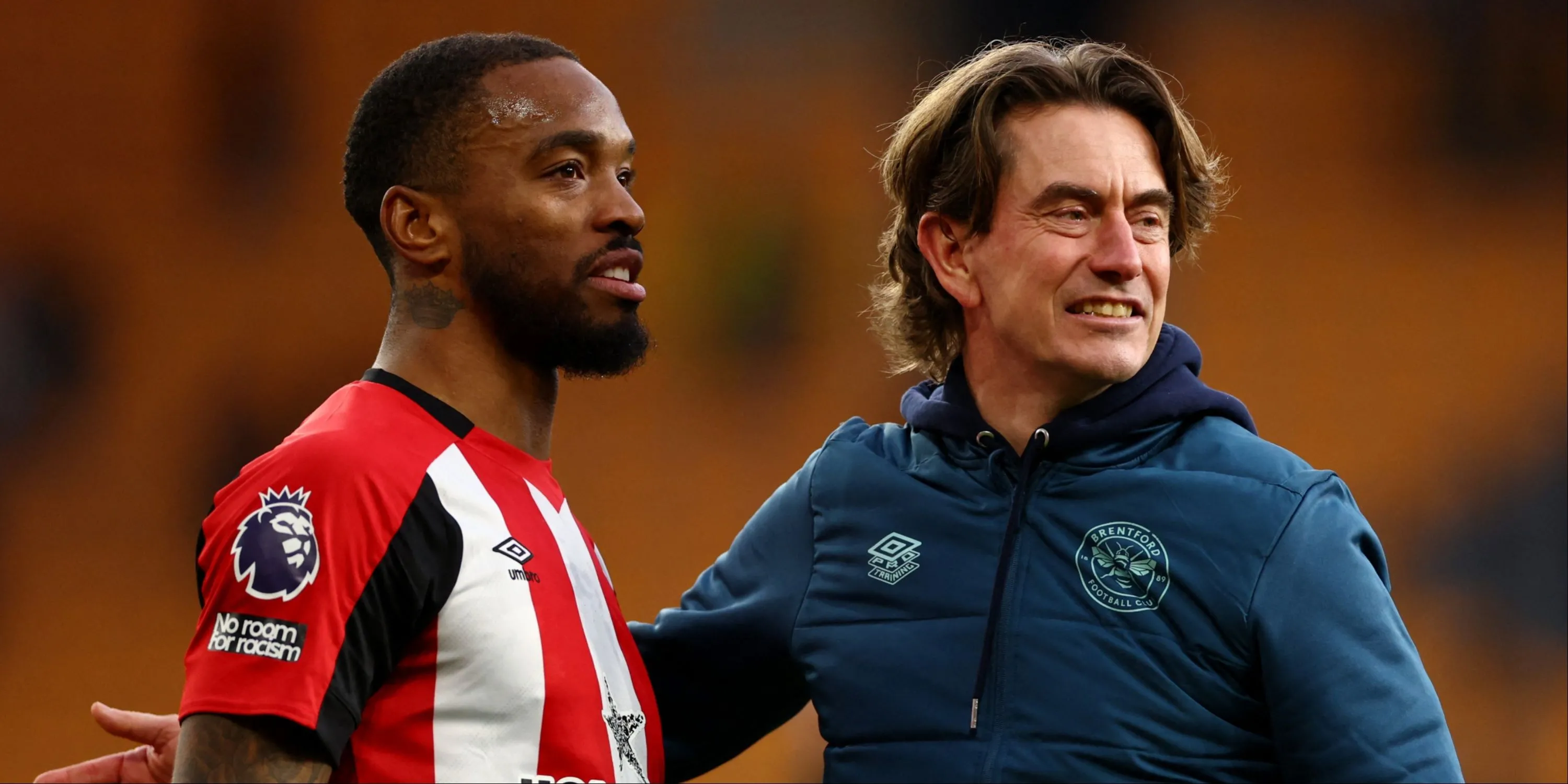 Thomas Frank cùng học trò cũ Ivan Toney tại Brentford