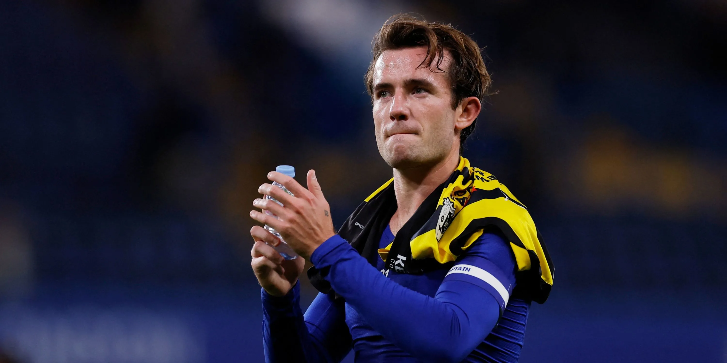 Ben Chilwell trong một khoảnh khắc thi đấu, cầu thủ chạy cánh đang được Burnley hỏi mua dưới dạng cho mượn