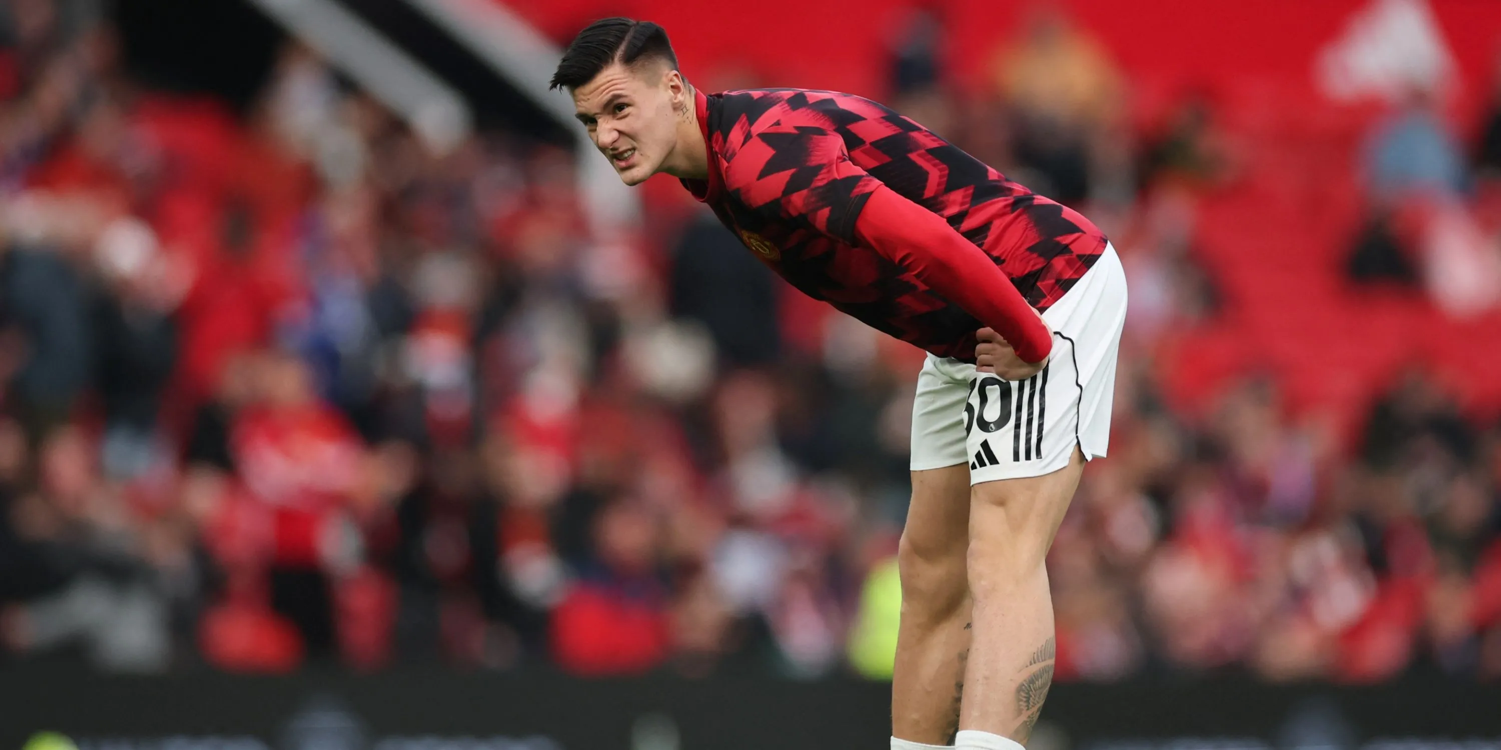 Benjamin Sesko, tiền đạo Manchester United, trong một pha tấn công